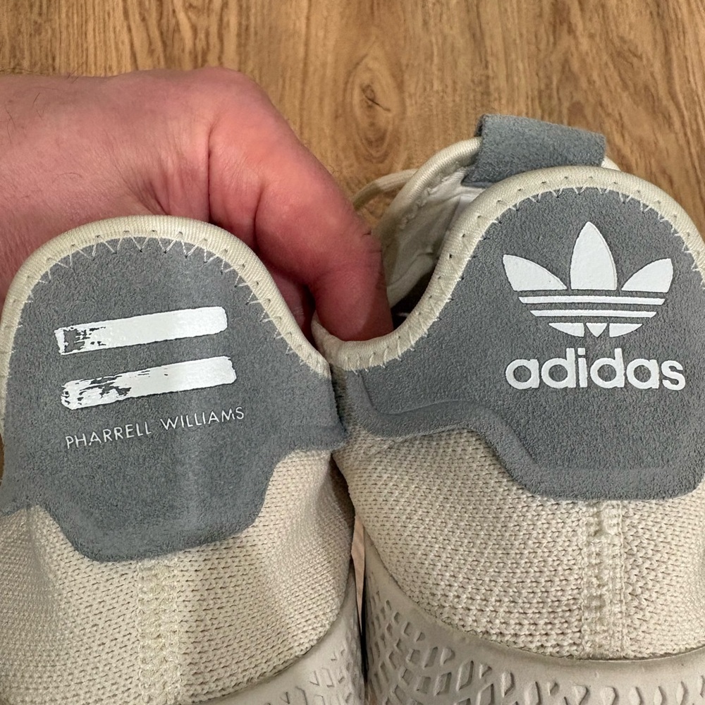 adidas Men’s HU Knit Sneakers in Cream - Picture 3 of 4